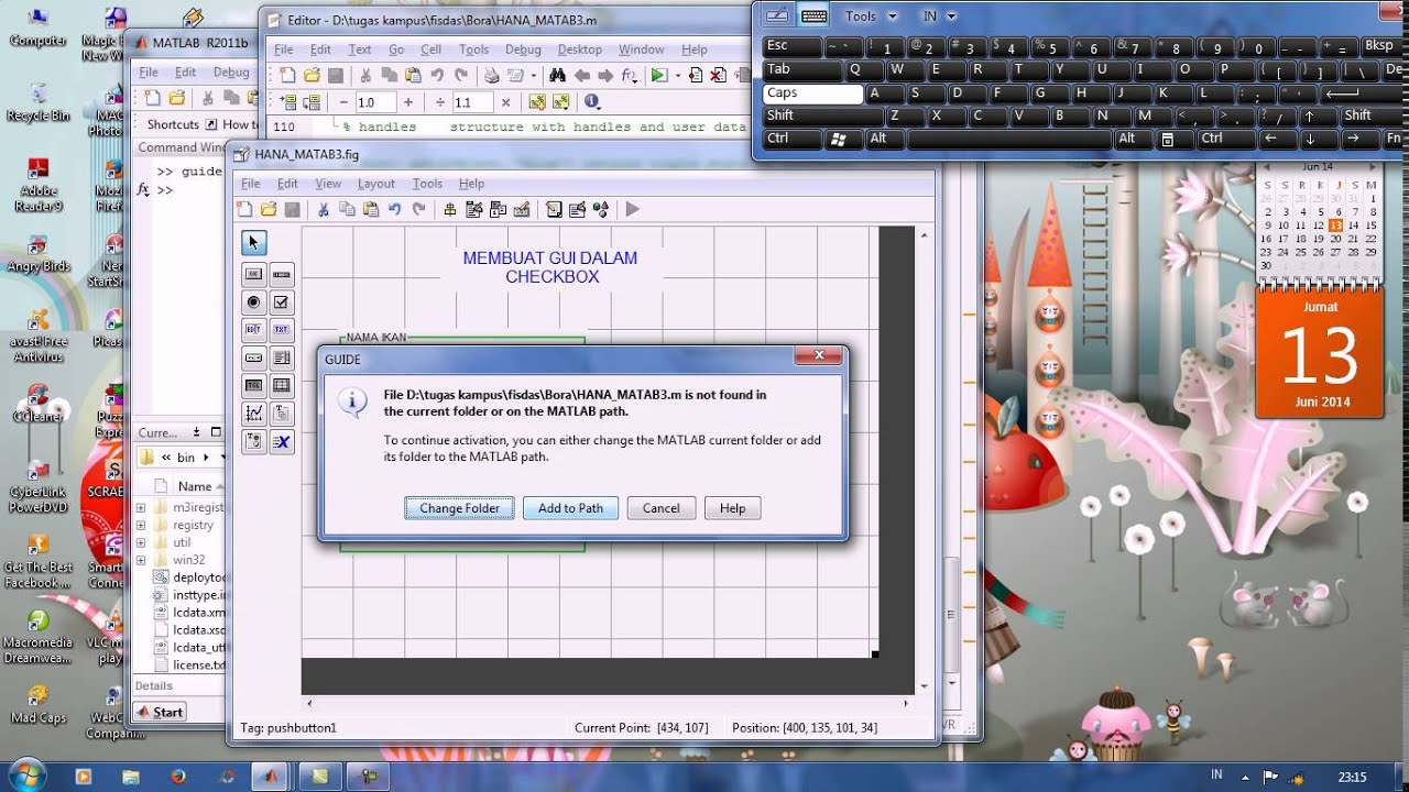 Create Check Box Matlab CARA MEMBUAT GUI CHECKBOX DALAM MATLAB OLEH HANA HT.BARAT - YouTube