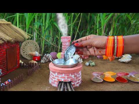 Miniature Fish Stuffed Masala | Full Fish Fry Gravy + Rice | Machli Masala Recipe | Mini Foodkey
