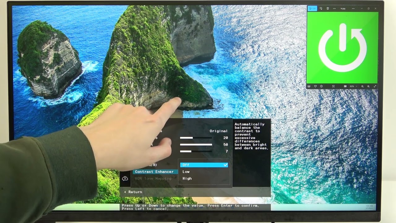 How to change contrast enhancer on SAMSUNG ViewFinity S7