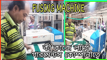 FUSING MACHINE WORKING AT GARMENTS COMPANY...