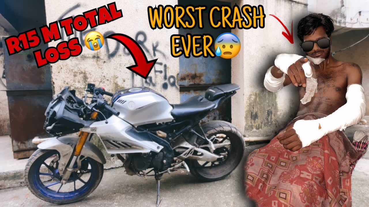 WORST CRASH EVER😰 // RIDING TOTAL LOSS BIKE 🏍️💔 // MT15 CHAIN SPROCKET