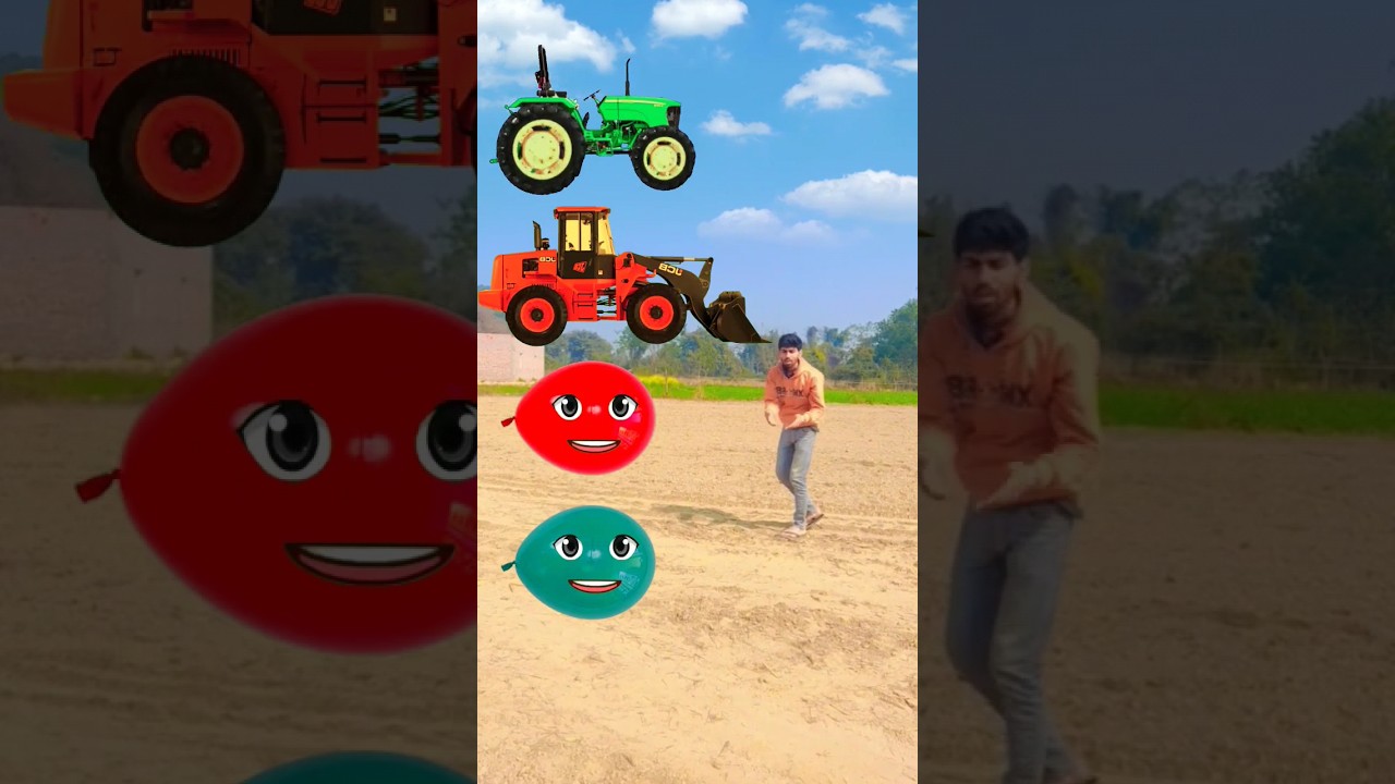 Balloon 🎈 blast to tractor 🚜 JCB Rollar Truck 🚒 Vehicle Name Video Short 