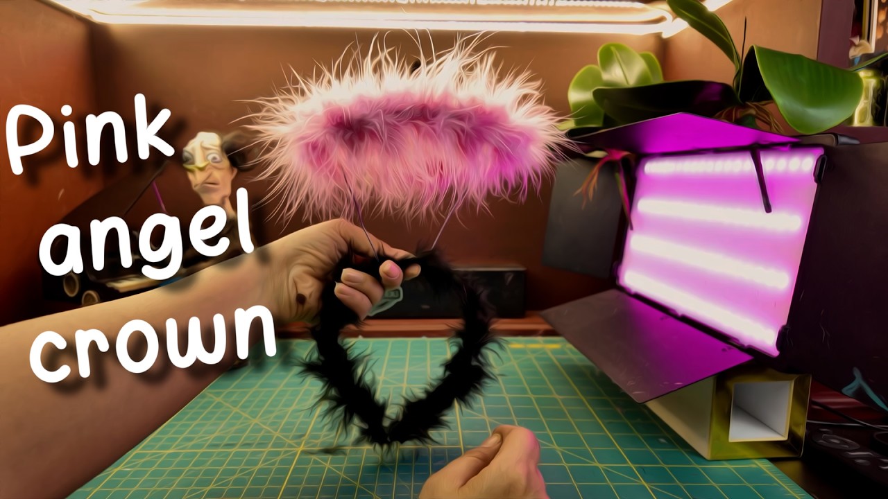 Pink Angel Crown DIY | Easy & Fluffy Headband with Feathers