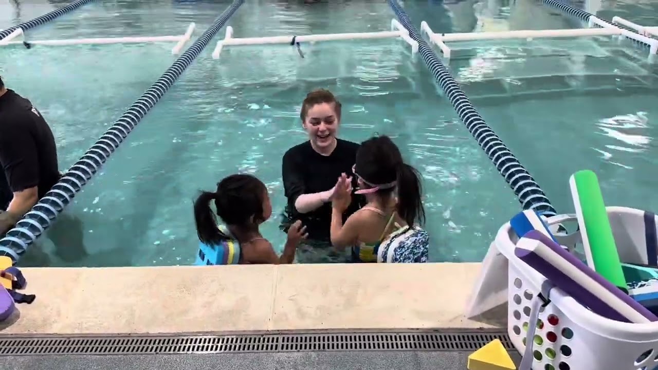 girls first swim lesson