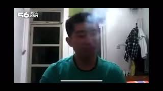 Crazy Chinese Guy Smoking 16 Cigarettes And Doing Fiu Noise