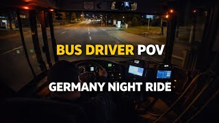 REAL CITY BUS DRIVER POV 🚍 | Night Bus Ride in Germany | 4K