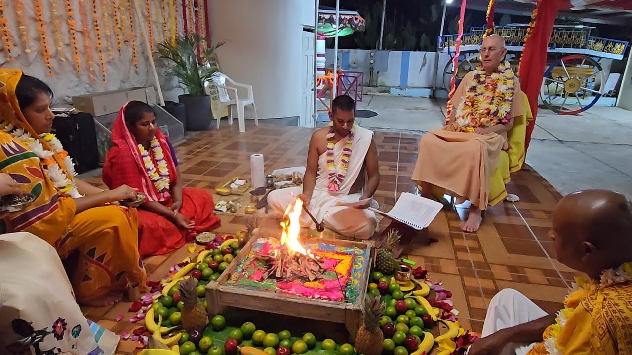 Initiation ceremony by H.H Guru Prasad Swami at ISKCON Trinidad