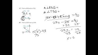 Measuring Angles, 1 Geometry 1.5 Homework