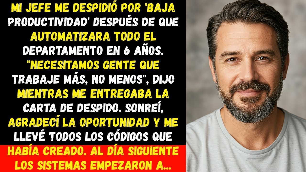 Mi Jefe Me Despidieron 'Por Baja Actividad' Tras Automatizar Mi Departamento En 6 Años  El Día Sig