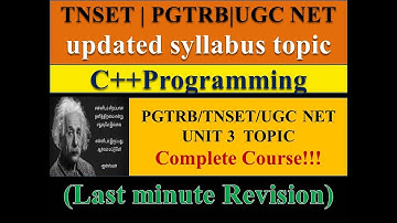 PG TRB Computer Instructor | C++ Programming  Unit 6 (updated syllabus ) |100 minutes video