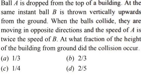 Question on 1D motion (Kinematics question 8)
