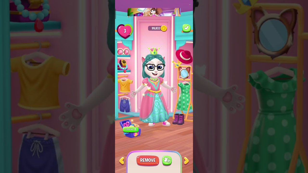 Talking Tom 2 | Angela cat ka First Day - Day 1 Angela cat 