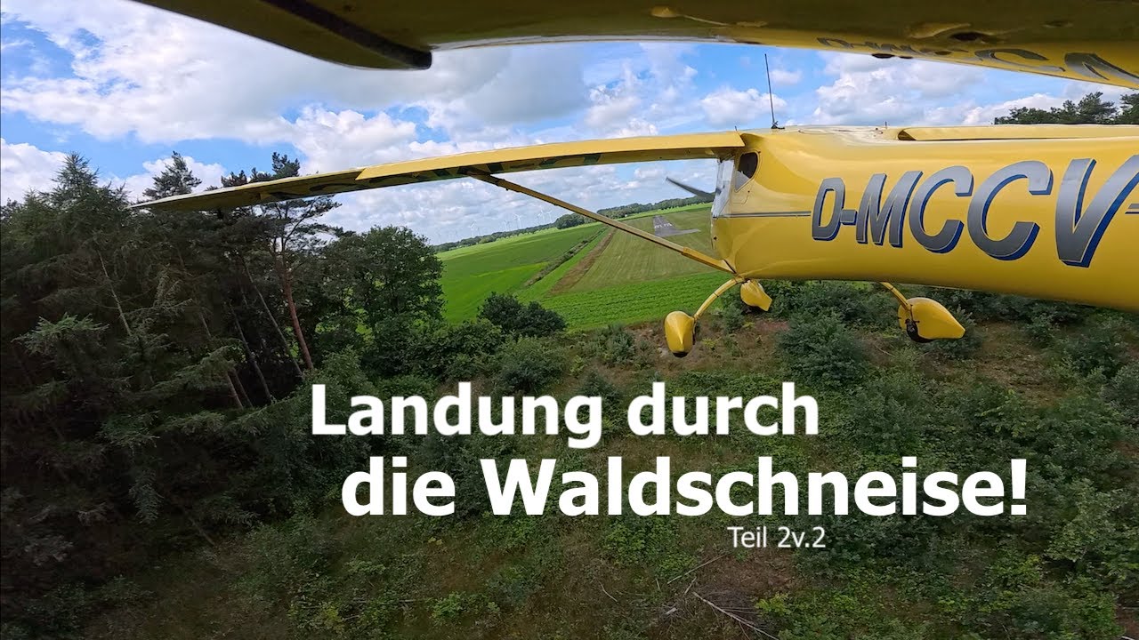 Ich verlasse Juist wieder und fliege eine Waldschneise an!