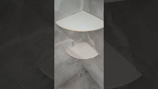 Watch how I fix elegant white marble corner shower shelves — clean finish, #shorts #youtubeshorts