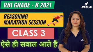 REASONING MARATHON || CLASS - 3 || RBI GRADE-B || Neelam Gahlot || Gradeup