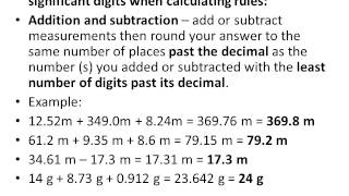Accuracy, precision and significant digits notes