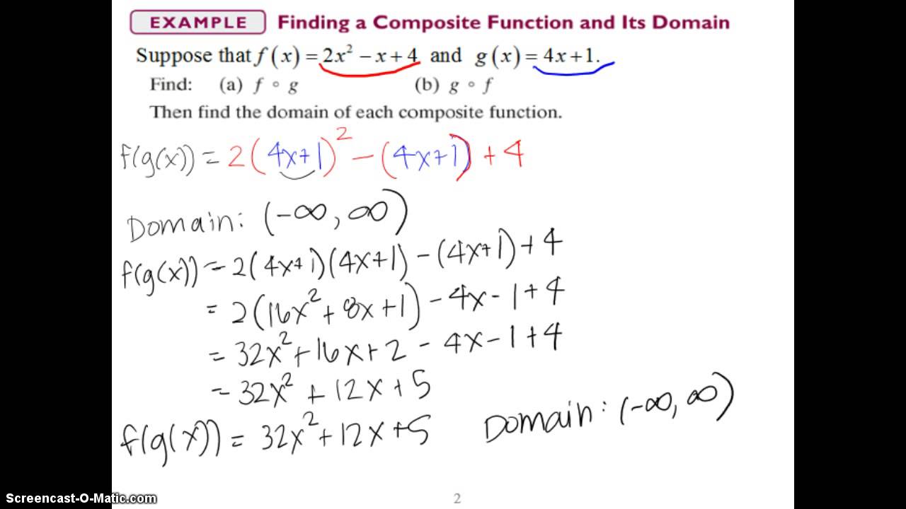 5.1 Finding the Domain of a Composite Function PreCal