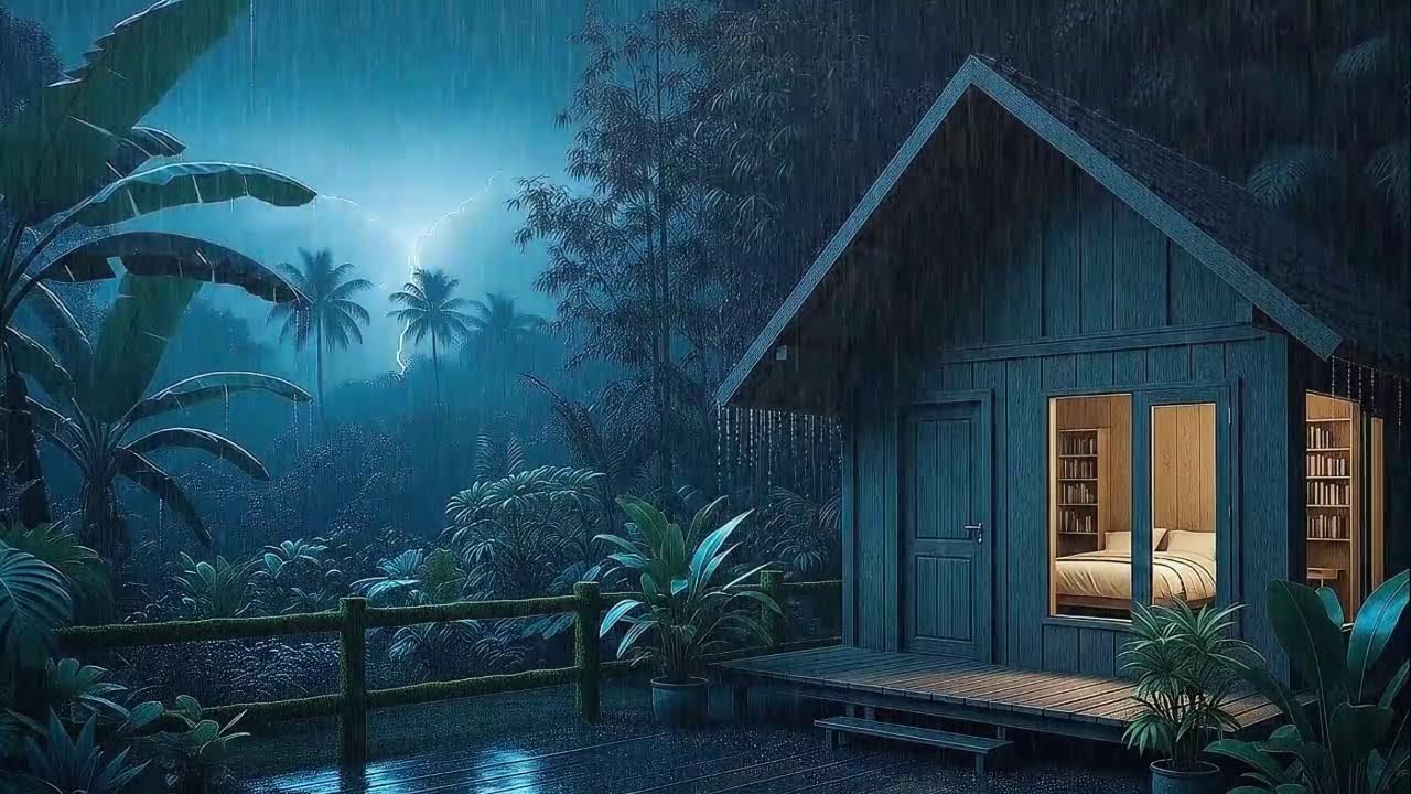 End Mental Noise | Rain Sounds for Sleeping and Soft Thunder Echoes 🌧️