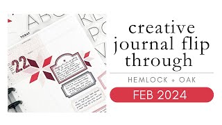 creative journal flip through | hemlock and oak daily | feb 2024