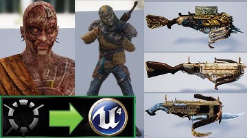 Importing Nosgoth 3D models and animations into Unreal Engine #1: Hunter and his weapons