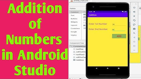 Addition of numbers in android. | UI Widget | Text view Edit text in android | Android Program |