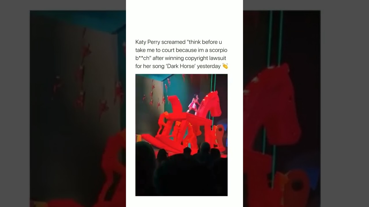 Katy perry after winning copyright lawsuit for her song 'Dark Horse' yesterday  
