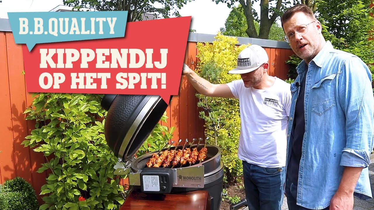 Kippendij aan het spit op de Monolith Kamado | BBQuality - YouTube