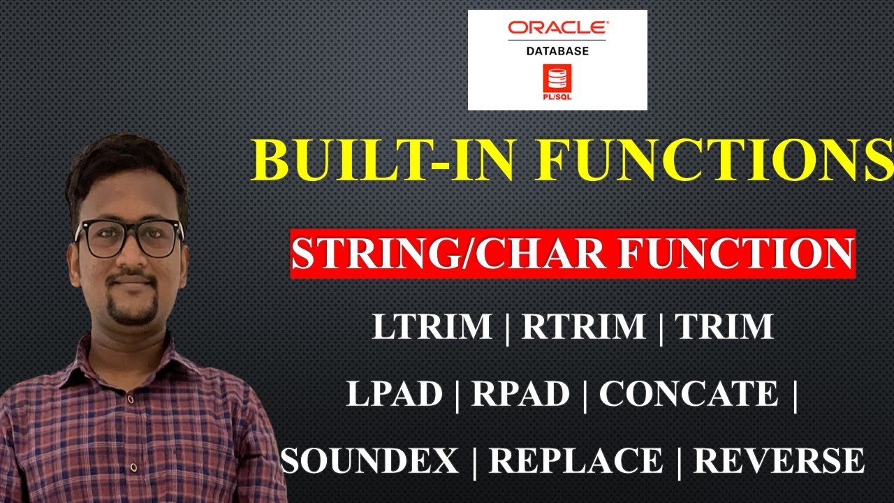 String/Character Functions Bult-in functions in Oracle PL/SQL - YouTube