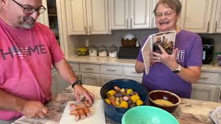 Son-in-law makes a Sheet Pan Shrimp Boil for great-grandmother |