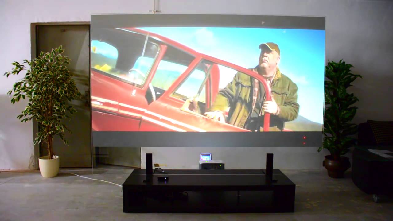 UGO Media 100 inch Ultrashort Rear Projection Video Screen - YouTube