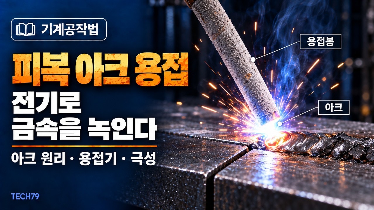 피복 아크 용접의 원리 — 용융지·용착·용입과 수하 특성·정극성·역극성