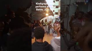 Khaligraph Jones performs at a Rap battle