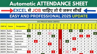 Part 1 |Automated Attendance Sheet Excel with Formula|Easy & Professional|@Excelwithpooja