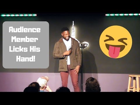 Audience Member Licks His Hands