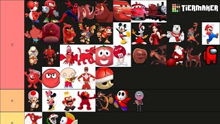 Red Characters Tier List!❤🦜🚘🍎