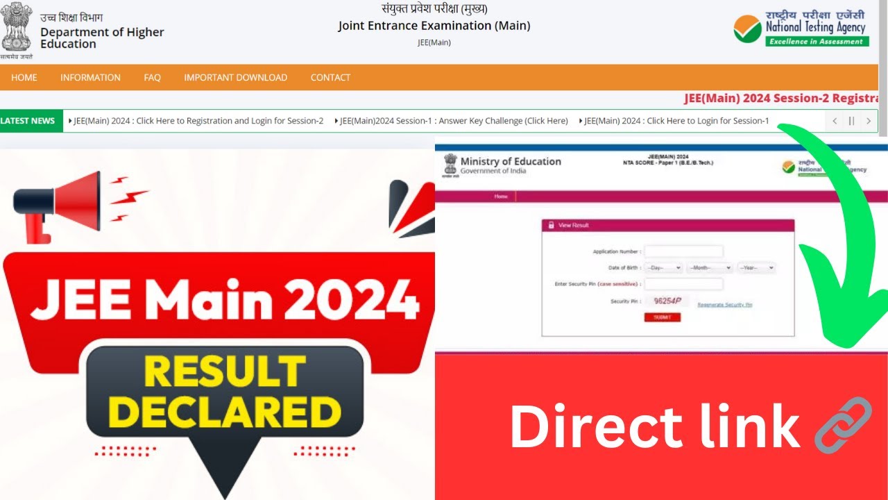 JEE Main Result 2024 Live 