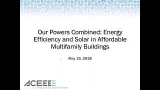 Webinar: EE and Solar in Affordable Multifamily Buildings