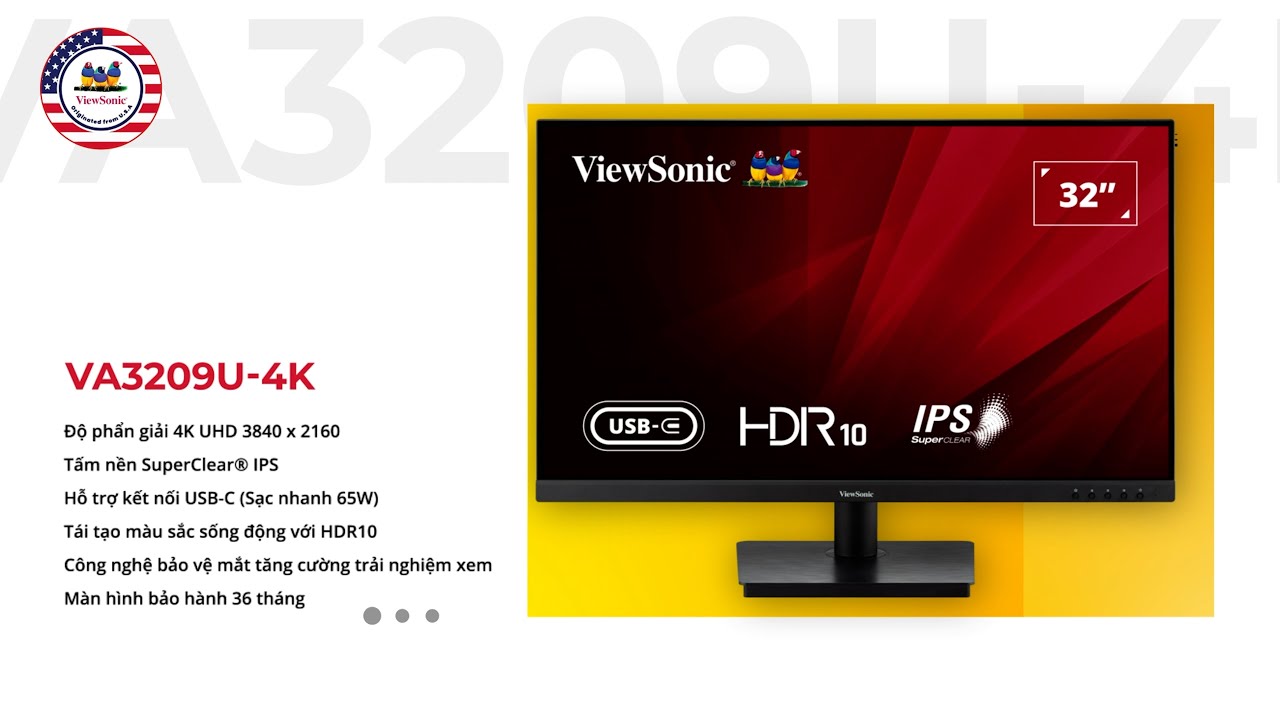 Màn Hình ViewSonic VA3209U-4K 32 inch UHD 4K IPS 60Hz