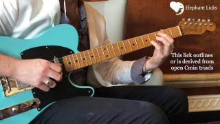 Intervallic Guitar Lick Lesson-C Minor. Open Triads. Nicky V