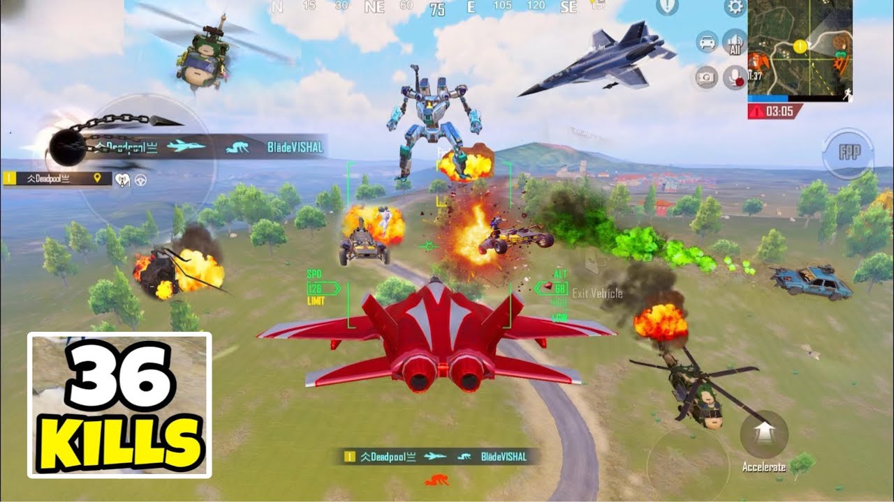 36 KILLS with Op Fighter Jet😱M202 vs Reptiles💥