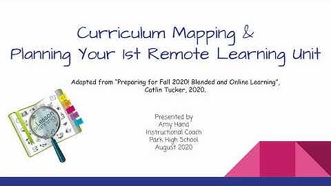 Session 1 Curriculum Mapping