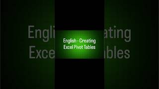 English - Basic Excel Pivot Table #excel #spreadsheets #exceltips