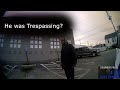 A call about a man Trespassing at a Gas Station.