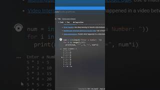 How to Print Table of a Number in Python | Print Table of Number Input byUser #python #shorts #viral
