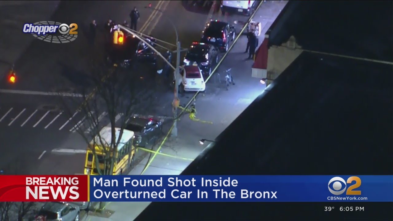 Man found shot inside overturned car in the Bronx - YouTube