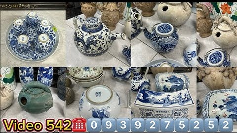 Gốm sứ tàu và gốm ta xưa cổ các loại: ấm trà long ẩn - gối nằm đời thanh - tô ký kiểu vẽ cổ đồ - độc