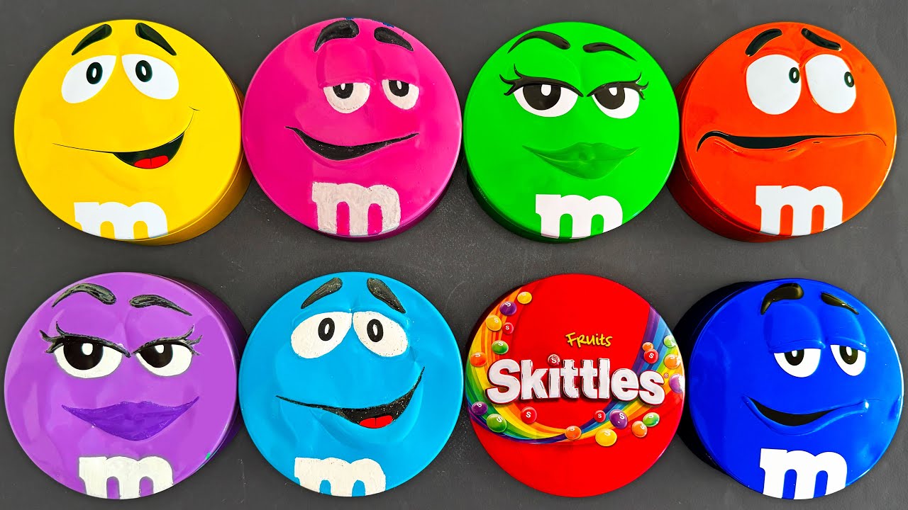 Satisfying Video | Delightful Unpacking Mystery Tins with Colorful Skittles & Tasty M&M'S Candy ASMR