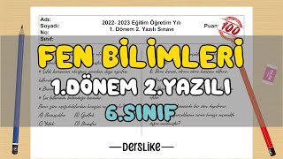 6. Sınıf Fen Bilimleri 1.Dönem 2.Yazılı Soruları #2023