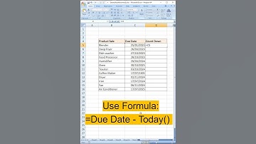 CountDown Date in Excel #ExcelShorts