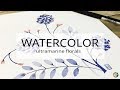 watercolor painting: monochromatic florals